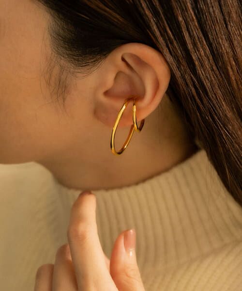 SMELLY / スメリー ピアス・イヤリング | so’　double circle earcuff gld | 詳細1