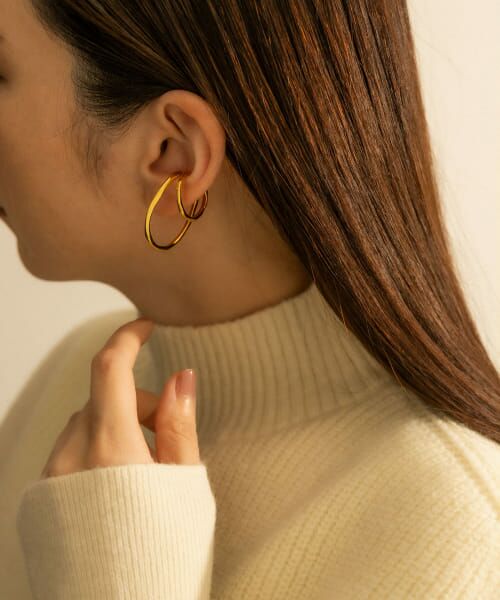SMELLY / スメリー ピアス・イヤリング | so’　double circle earcuff gld | 詳細2