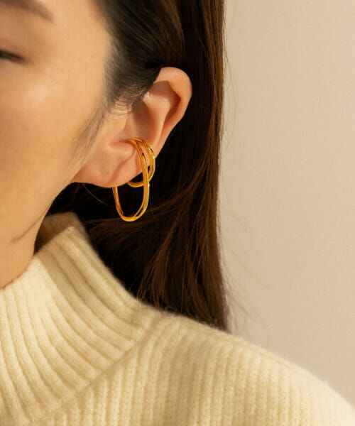 SMELLY / スメリー ピアス・イヤリング | so’　double circle earcuff gld | 詳細3