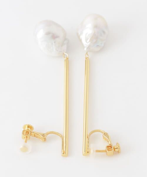 SMELLY / スメリー ピアス・イヤリング | so’　baroque pearl bar earring | 詳細6