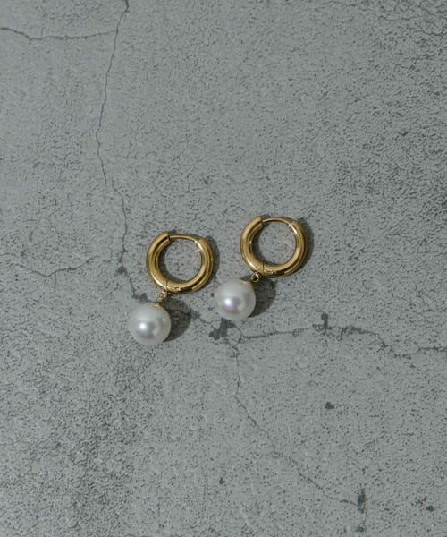 SMELLY/スメリー ステンレスパールドロップピアス GLD/IVO - SMELLY/スメリー ステンレスパールドロップピアス GLD/IVO -