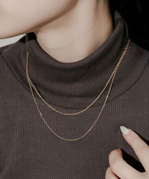 SMELLY/スメリー ステンレスミニボール2レイヤードネックレス GLD - SMELLY/スメリー ステンレスミニボール2レイヤードネックレス GLD -