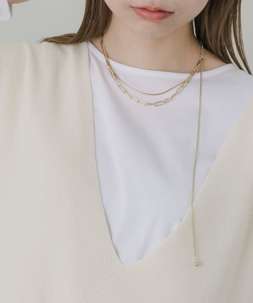 SMELLY/スメリー チェーン2レイヤードネックレス GLD - SMELLY/スメリー チェーン2レイヤードネックレス GLD -