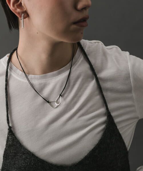 SMELLY/スメリー so' twin drop cord necklace SLV - SMELLY/スメリー so' twin drop cord necklace SLV -