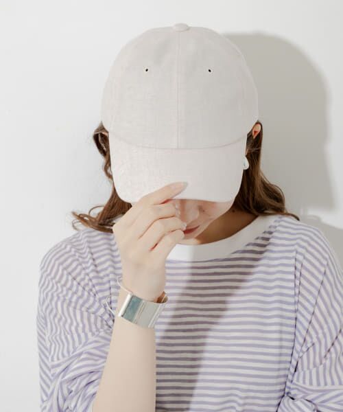 SMELLY/スメリー シンプルリネンキャップ IVO - SMELLY/スメリー シンプルリネンキャップ IVO -
