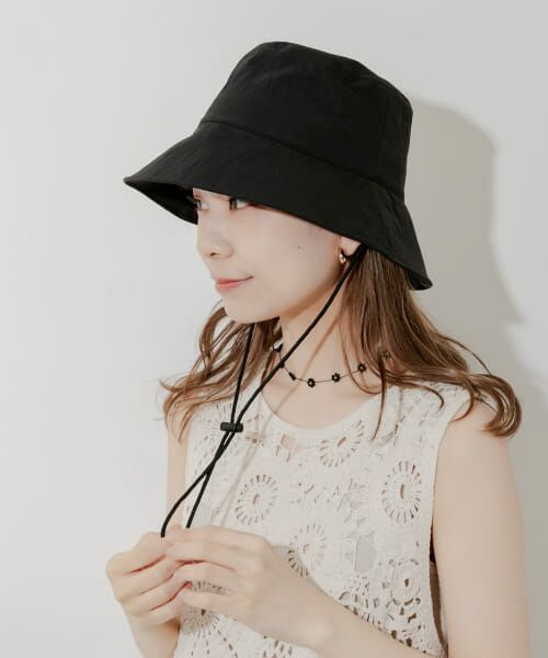 SMELLY/スメリー 『撥水/UVカット』ハッスイドロストバケットハット BLK - SMELLY/スメリー 『撥水/UVカット』ハッスイドロストバケットハット BLK -