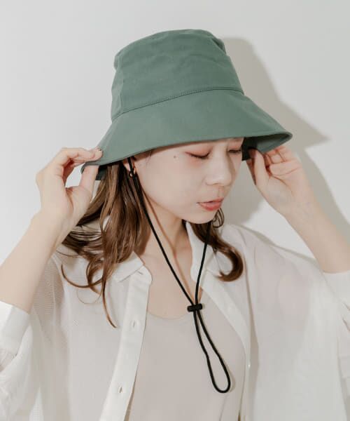 SMELLY/スメリー 『撥水/UVカット』ハッスイドロストバケットハット KHK - SMELLY/スメリー 『撥水/UVカット』ハッスイドロストバケットハット KHK -