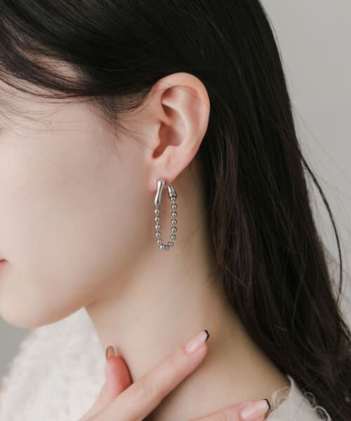 SMELLY/スメリー ボールチェーンピアス SLV - SMELLY/スメリー ボールチェーンピアス SLV -