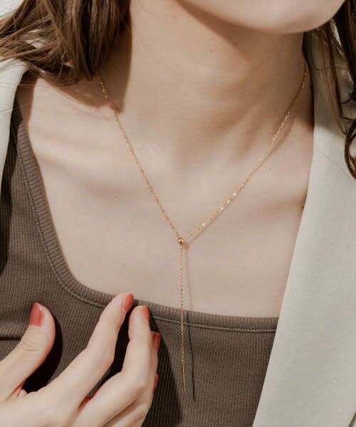 SMELLY/スメリー ステンレスシンプルスライドYネックレス GLD - SMELLY/スメリー ステンレスシンプルスライドYネックレス GLD -