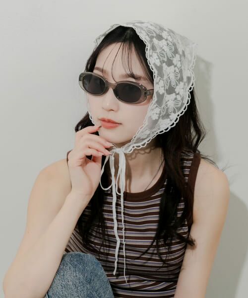 Pasterip パセリ　レース　スカーフ　バンダナ　todayful セール】【forksy.】フラワーレース マルチ バブーシュカ