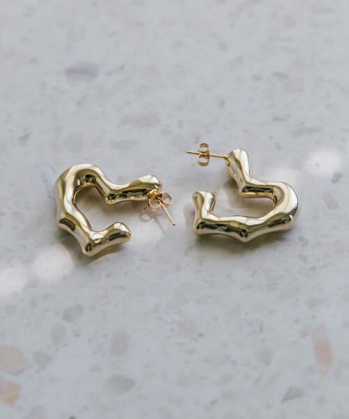 SMELLY/スメリー ニュアンスハートピアス GLD - SMELLY/スメリー ニュアンスハートピアス GLD -