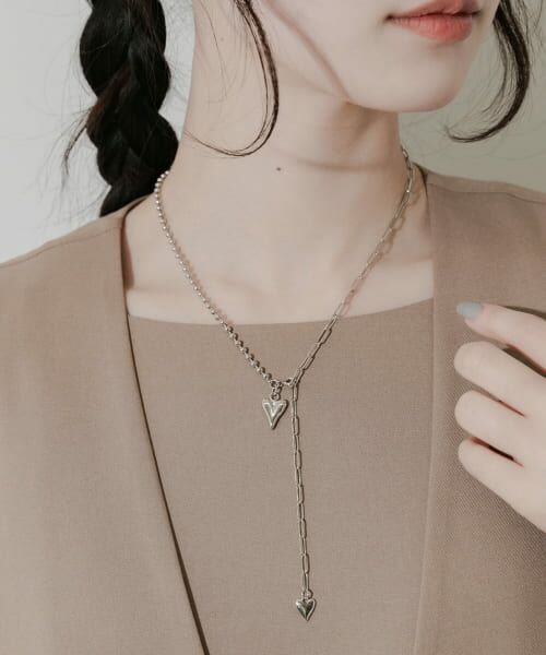SMELLY/スメリー ハートトップキリカエチェーンネックレス SLV - SMELLY/スメリー ハートトップキリカエチェーンネックレス SLV -
