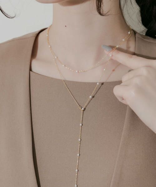 SMELLY/スメリー パールキリカエチェーン2セットネックレス GLD/IVO - SMELLY/スメリー パールキリカエチェーン2セットネックレス GLD/IVO -