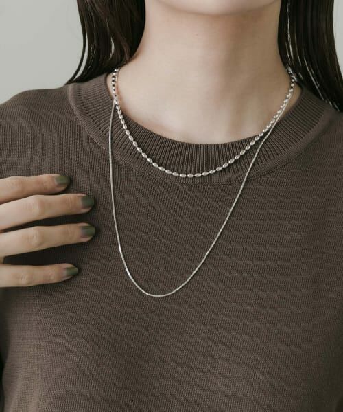 SMELLY/スメリー ボールチェーンレイヤードネックレス SLV - SMELLY/スメリー ボールチェーンレイヤードネックレス SLV -