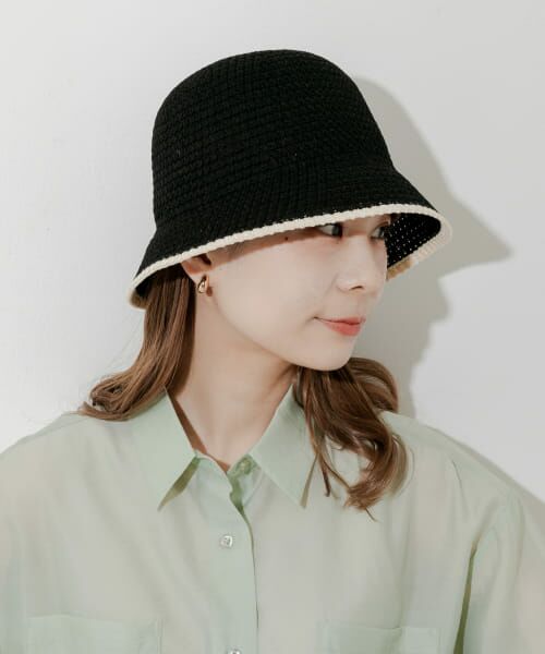 SMELLY/スメリー バイカラーシンプルハット BLK - SMELLY/スメリー バイカラーシンプルハット BLK -