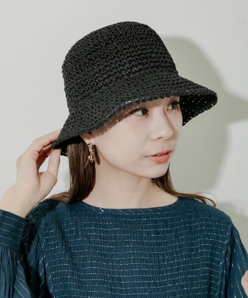 SMELLY/スメリー ムジペーパーチューリップハット BLK - SMELLY/スメリー ムジペーパーチューリップハット BLK -