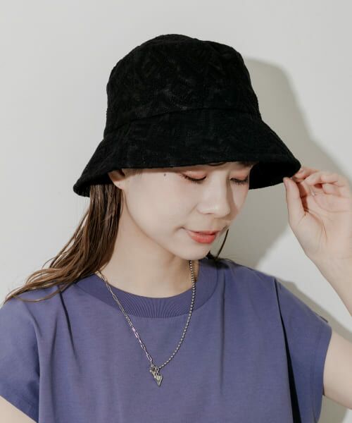 SMELLY/スメリー レースバケットハット BLK - SMELLY/スメリー レースバケットハット BLK -