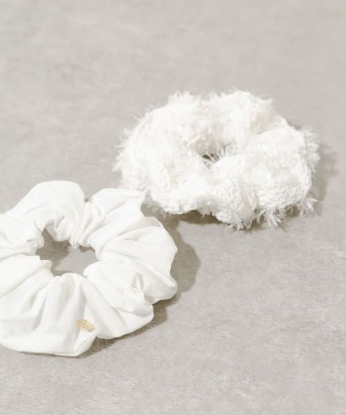 SMELLY/スメリー フリンジ2セットシュシュ WHT - SMELLY/スメリー フリンジ2セットシュシュ WHT -