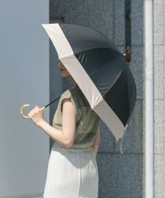 SMELLY / スメリー 傘 | because　晴雨兼用バンブーハンドルバイカラー