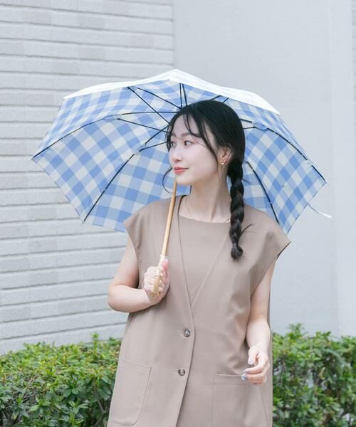 SMELLY / スメリー 傘 | because　ギンガムチェックバンブー長傘 | 詳細1