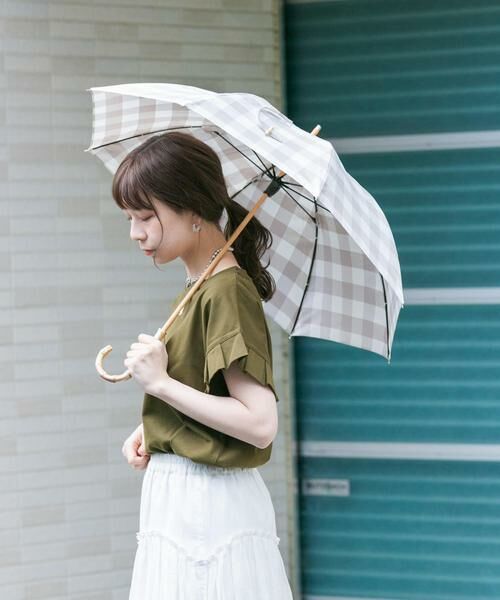 SMELLY / スメリー 傘 | because　ギンガムチェックバンブー長傘 | 詳細14