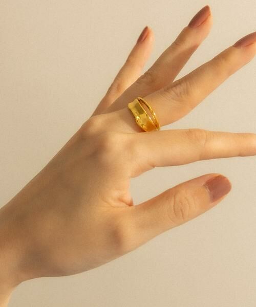 SMELLY/スメリー SMELLY so' double line ring ゴールド - SMELLY/スメリー SMELLY so' double line ring ゴールド -
