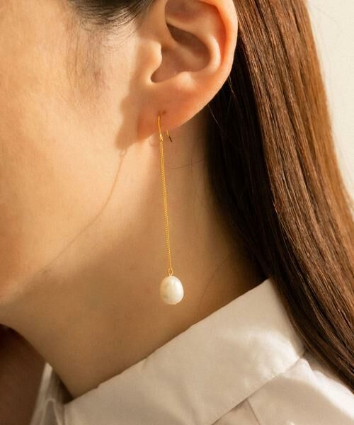 SMELLY / スメリー ピアス・イヤリング | SMELLY so’　pearl chain pierce gld | 詳細1