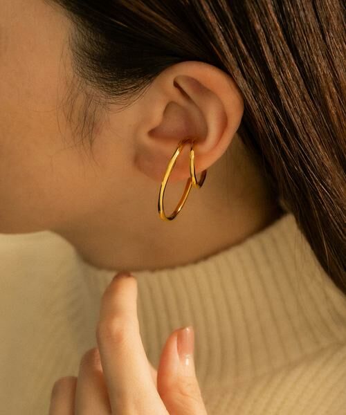 SMELLY / スメリー ピアス・イヤリング | SMELLY so’　double circle earcuff gld | 詳細1