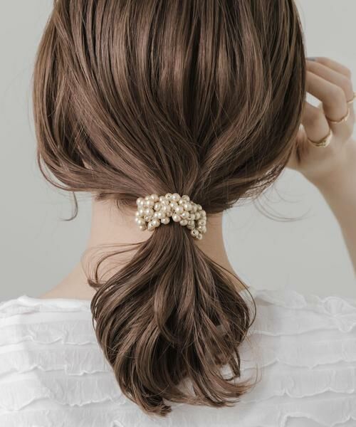 SMELLY / スメリー ヘアゴム・シュシュ | ギャザーパールヘアポニー | 詳細1