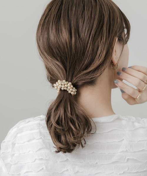 SMELLY / スメリー ヘアゴム・シュシュ | ギャザーパールヘアポニー | 詳細2