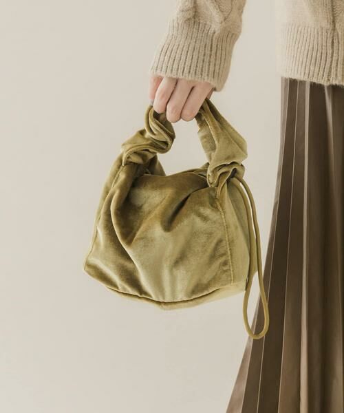 SMELLY / スメリー ハンドバッグ | ドローコードベロアバッグ | 詳細1