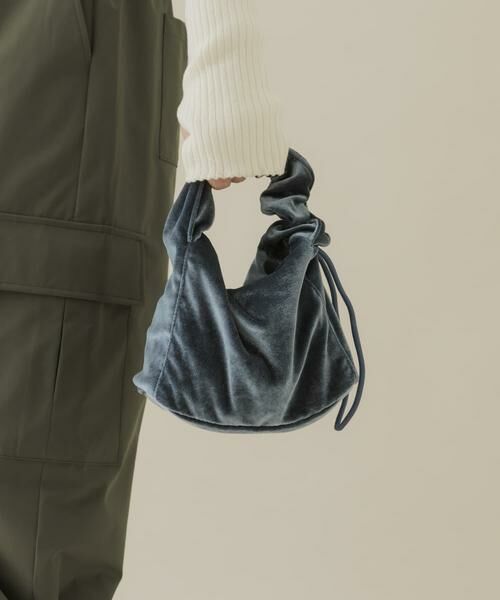 SMELLY / スメリー ハンドバッグ | ドローコードベロアバッグ | 詳細9