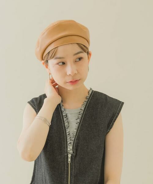 SMELLY / スメリー ハンチング・キャスケット・ベレー帽 | フェイクレザーバックルベレー | 詳細2