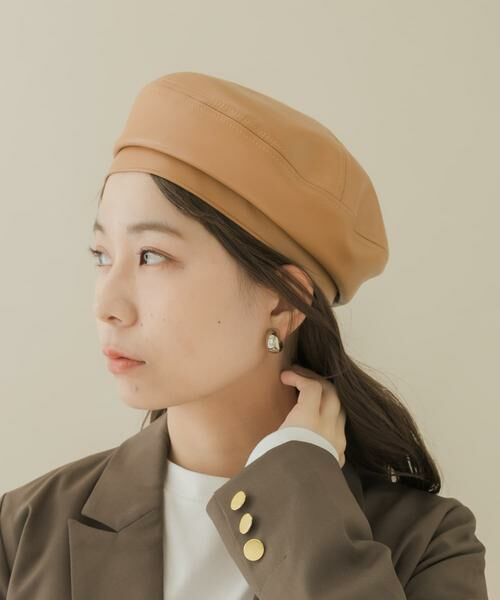 SMELLY / スメリー ハンチング・キャスケット・ベレー帽 | フェイクレザーバックルベレー | 詳細4