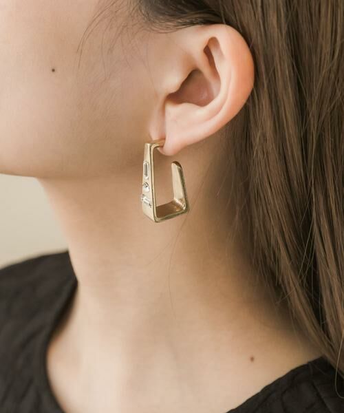 SMELLY / スメリー ピアス・イヤリング | ガラスメタルスクエアピアス | 詳細2