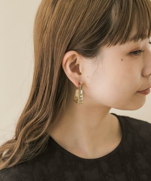 SMELLY / スメリー ピアス・イヤリング | ガラスメタルスクエアピアス | 詳細3