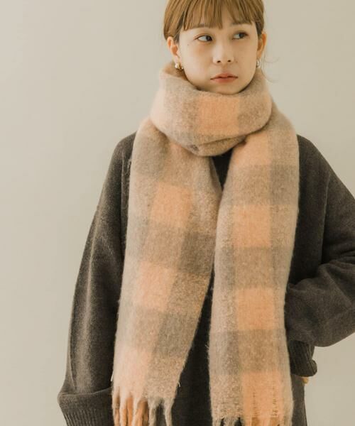 SMELLY / スメリー マフラー・ショール・スヌード・ストール | ブロックチェックボリュームマフラー | 詳細11