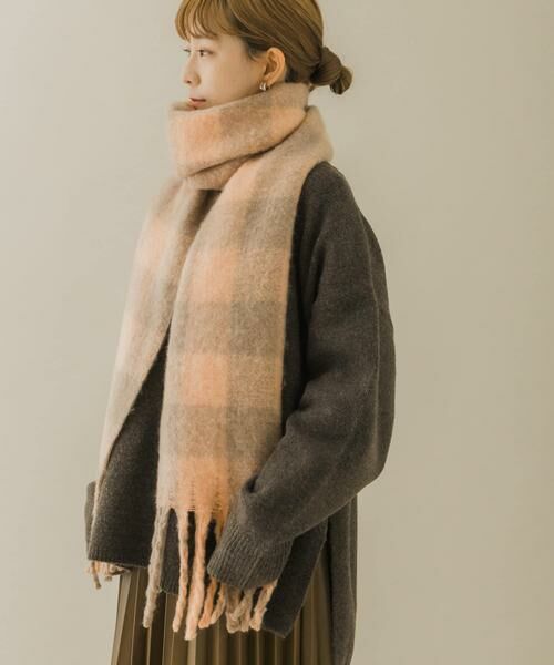 SMELLY / スメリー マフラー・ショール・スヌード・ストール | ブロックチェックボリュームマフラー | 詳細12