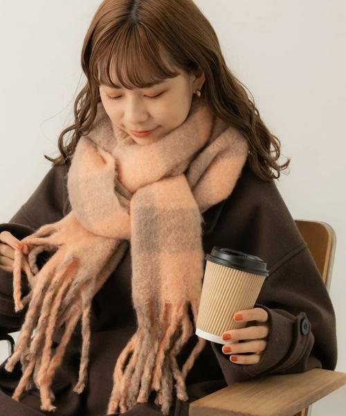 SMELLY / スメリー マフラー・ショール・スヌード・ストール | ブロックチェックボリュームマフラー | 詳細2