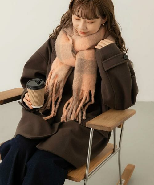 SMELLY / スメリー マフラー・ショール・スヌード・ストール | ブロックチェックボリュームマフラー | 詳細3