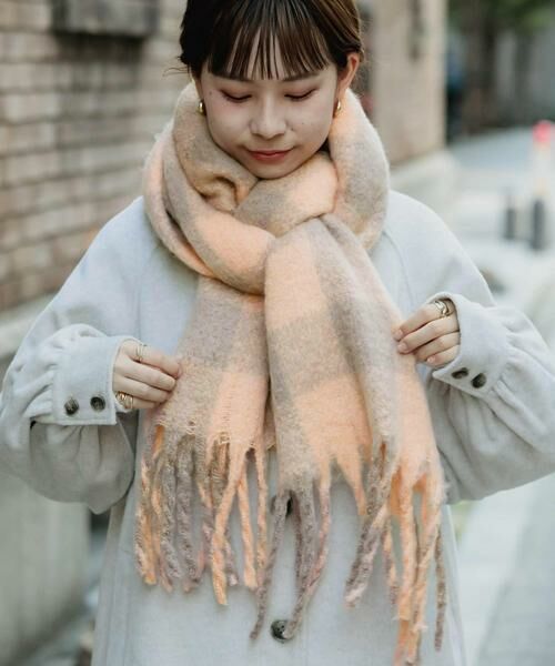 SMELLY / スメリー マフラー・ショール・スヌード・ストール | ブロックチェックボリュームマフラー | 詳細4