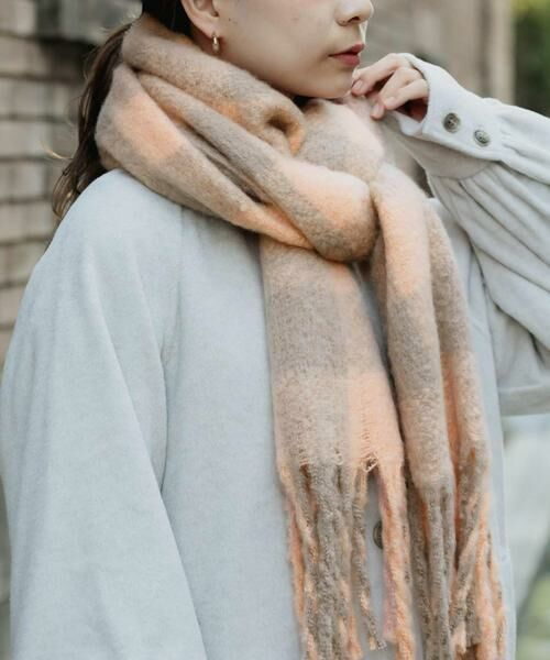 SMELLY / スメリー マフラー・ショール・スヌード・ストール | ブロックチェックボリュームマフラー | 詳細5