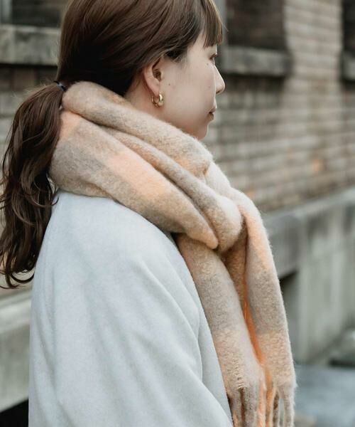 SMELLY / スメリー マフラー・ショール・スヌード・ストール | ブロックチェックボリュームマフラー | 詳細6