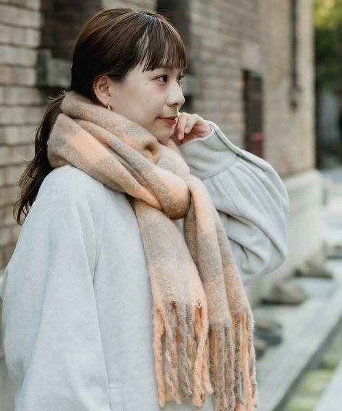 SMELLY / スメリー マフラー・ショール・スヌード・ストール | ブロックチェックボリュームマフラー | 詳細7