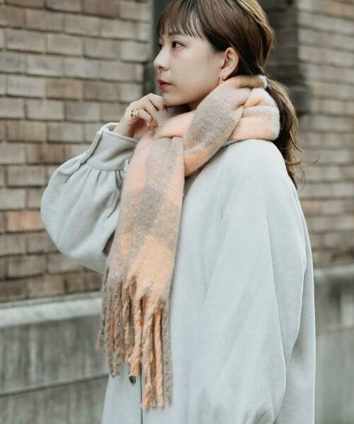 SMELLY / スメリー マフラー・ショール・スヌード・ストール | ブロックチェックボリュームマフラー | 詳細8