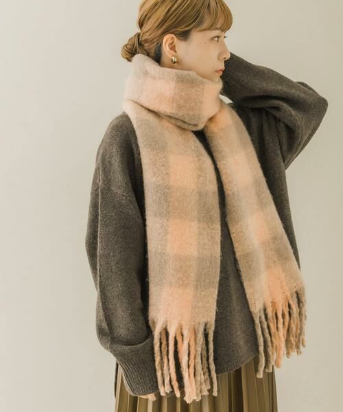 SMELLY / スメリー マフラー・ショール・スヌード・ストール | ブロックチェックボリュームマフラー | 詳細9
