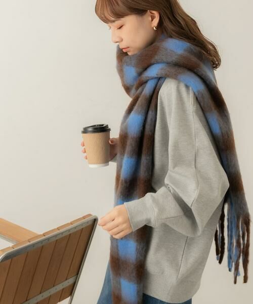 SMELLY / スメリー マフラー・ショール・スヌード・ストール | ブロックチェックボリュームマフラー | 詳細24