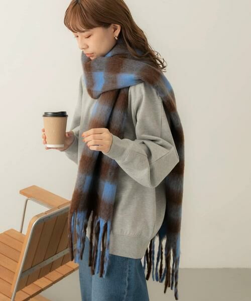 SMELLY / スメリー マフラー・ショール・スヌード・ストール | ブロックチェックボリュームマフラー | 詳細25