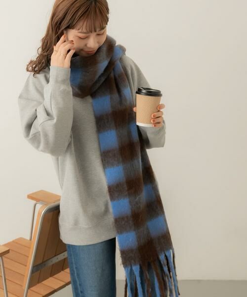 SMELLY / スメリー マフラー・ショール・スヌード・ストール | ブロックチェックボリュームマフラー | 詳細26