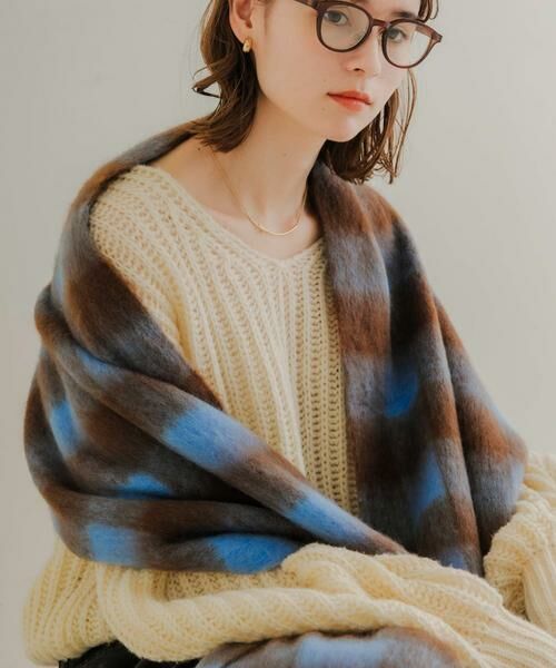 SMELLY / スメリー マフラー・ショール・スヌード・ストール | ブロックチェックボリュームマフラー | 詳細16